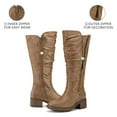 thumbnail image 2 of Pennysue Women's Knee High Boots Tan 2 Inch Side Zipper Boots 6M, 2 of 9