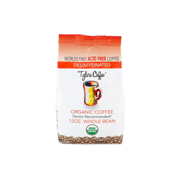 Organic Coffee, Whole Bean, Decaffeinated, 12 oz, Tylers Coffees