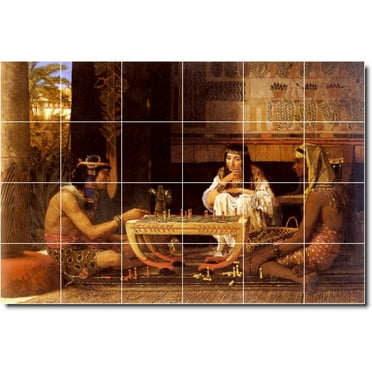 Ceramic Tile Mural-Lawrence Alma-Tadema Historical Custom Tile Mural 15. 25.5" w x 17" h using (24) 4.25 x 4.25 ceramic tiles
