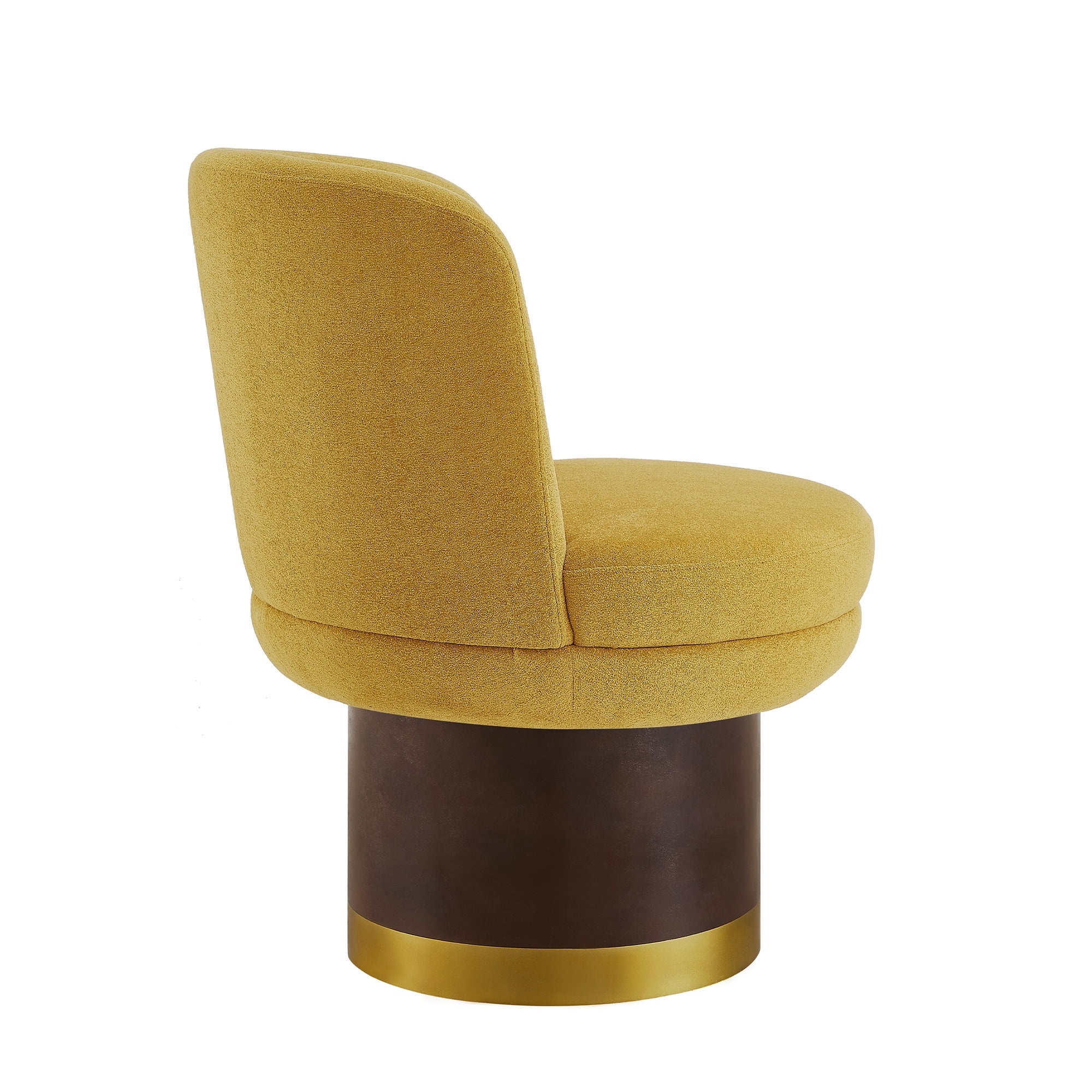 Euroco Swivel Accent Chair, 360° Swivel Barrel Chair with Curve Back and Soft Cushion,Chenille Reading Chair Single Sofa for Small Space,Living Room or Bedroom,Yellow