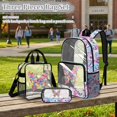 thumbnail image 2 of DISNIMO Cute Clear Backpack for School Kids, Butterfly Floral Print 3Pcs Stadium Approved 17 Inch PVC Transparent Bookbag Set with Lunch Box & Pencil Case for Kids Girls, 2 of 5
