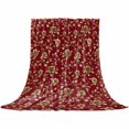 thumbnail image 2 of Yellow Roses Throw Flannel Blanket 40x50In Christmas Xmas Red Background Super Soft Cozy Bed Blanket, Lightweight Plush Fuzzy Bed Throw for Bedroom Sofa Couch Living Room, 2 of 4