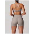 thumbnail image 3 of Conjuntos de entrenamiento for mujer, sujetador deportivo de 2 piezas, camiseta sin mangas, leggings de cintura alta, ropa deportiva for gimnasio y yoga, top de entrenamiento for mujer, 3 of 7