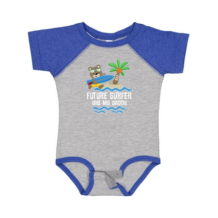 

Inktastic Surfing Future Surfer Like Daddy Gift Baby Boy or Baby Girl Bodysuit