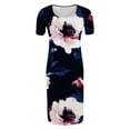 thumbnail image 5 of Taqqpue Women's Maternity Dress Short Sleeve Crew Neck Bodycon Wedding Guest Pregnancy Dresses Printed Fitted Stretch Maternity Clothes Summer Boho Baby Shower Photoshoot, 5 of 6
