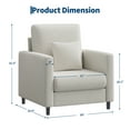 thumbnail image 2 of Fauteuil d'Appoint Moderne, Sofa Simple Compact avec Pattes Courtes et Coussin Semi-Compressé, Fauteuil Rembourré en PU pour Salon, Chambre, Appartement, 2 of 13