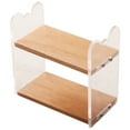 thumbnail image 1 of Doll House Mini Bookshelf Acrylic Walnut Wood Transparent For Children Hobbyists 1Set, 1 of 8