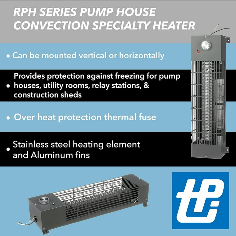 TPI RPH1-5A 120V 500W 1706 BTU Pump House Crawl Space Convection Utility  Heater - Walmart.com