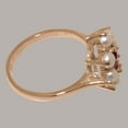 thumbnail image 4 of LBG British Made Solid 14k Rose Gold Natural Pink Tourmaline & Cultured Pearl Womens Anniversary Ring - 33 size options - Size 10.25, 4 of 6