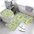 thumbnail image 3 of Bathroom Rugs Sets 3 Piece - Lemon Absorbent Non Slip Bath Mats, U-Shape Toilet Lid Cover, Contour Mat, Soft Washable Shower Mats Bath Rug Mat for Bathroom Tub Toilet, 3 of 7
