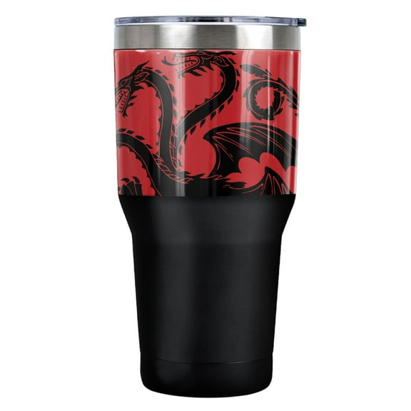 Game of Thrones Fire Cannot Kill A Dragon Stainless Steel Tumbler 30 oz Coffee Travel Cup, Vacuum Insulated & Double Wall with Leakproof Sliding Lid