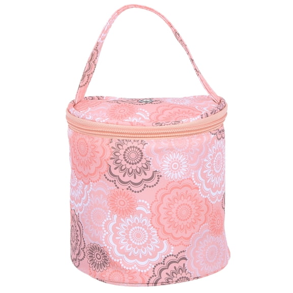 Uxcell Crochet Bag, Yarn Storage Organizer Knitting Supplies Holder for Crocheting, Pink Flower