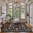 thumbnail image 3 of Lahome Decor 5'x7' Boho Bird Area Rugs,Floral Rug for Living Room Machine Washable,Soft Indoor Carpet,Non-Slip Low Pile for Bedroom Dining Room Playroom Office,Black, 3 of 9