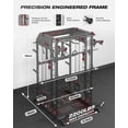 thumbnail image 4 of Mikolo Smith Machine Home Gym, All-in-One Power Rack with Smith Cage and Functional Trainer, Squat Rack with 2:1 Dual Pulley Cable System and Extended Forward Reach, Vertical Leg Press, 4 of 14