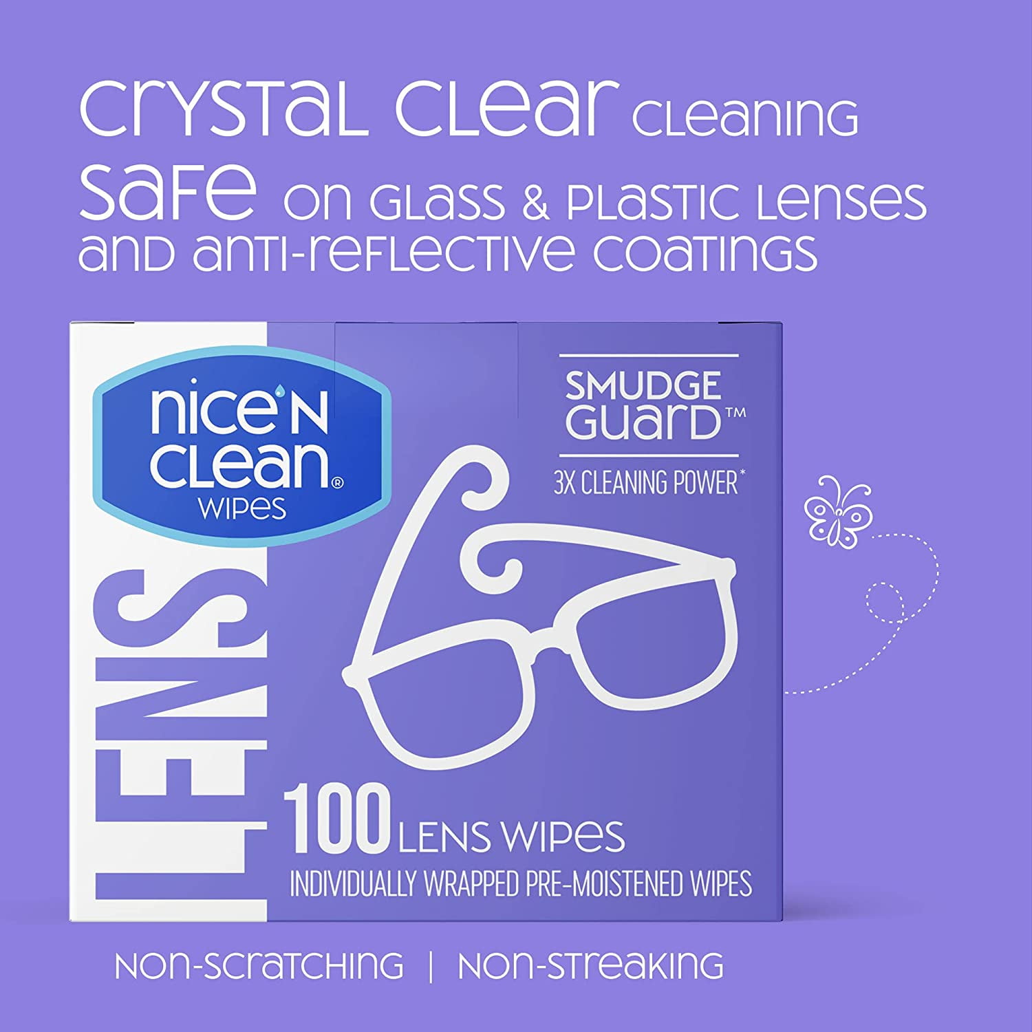 HandyClean Pre-Moistened Lens Cleaning Wipes, Eyeglass Wipes, Screen Wipes,  100 ct of 6 x 5 inches Individually Packed Lens Cleaner Wipes
