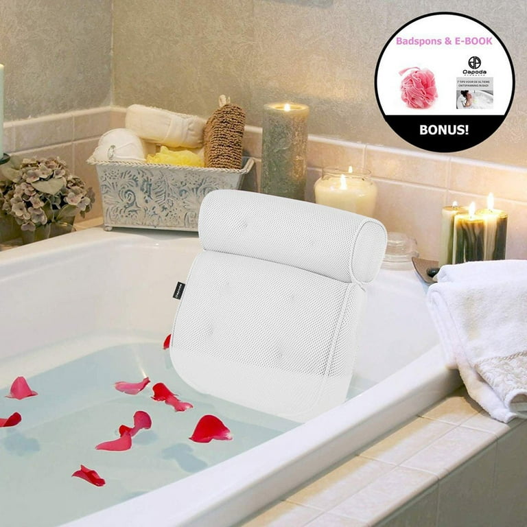 tobchonp White Bath Tub Home Spa Massage Cushion Neck & Back Rest