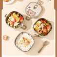 thumbnail image 3 of 304 Stainless Steel Insulated Lunch Box with Spoon Stacked Bento Box Portable Cute Food Box Leak Proof Food Container,B, 3 of 9