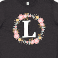 thumbnail image 4 of Inktastic Monogram Letter L Rose Floral Wreath Gift Youth T-Shirt, 4 of 5