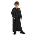thumbnail image 1 of MEZZALL Robe Kaftan Arabe Thobe, Robe Brodée à Manches Longues pour Garçons Adolescents, Ensemble Classique pour Enfants, Noir, 5-6 Ans, 1 of 8