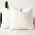 thumbnail image 1 of Fundas de almohada MIULEE con textura Boucle de 40 x 40 cm, juego de 2 unidades, color blanco, 1 of 8