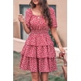 thumbnail image 2 of Vestido PRETTYGARDEN 2025 Floral de Verano con Escote Cuadrado Rojo Talla S, 2 of 6
