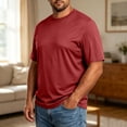 thumbnail image 4 of Men's Big and Tall Shirts 3xl Big and Tall Mens Shirts Moisture Wicking Sport T Shirts L-5xl Red L, 4 of 5