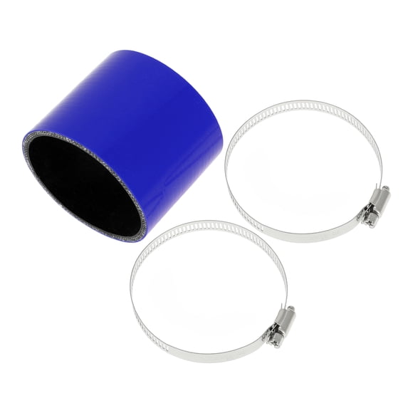 Unique Bargains 1 Set 40mm/1.57" ID 76mm/2.99" Length 0 Degree Red Blue Car Silicone Hose with Clamps Coolant Hose Universal