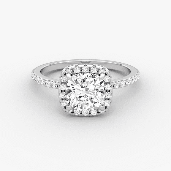 1.5CT Cushion Cut IGI Certified Lab Grown Diamond Halo Engagement Ring 925 Sterling Silver for Women