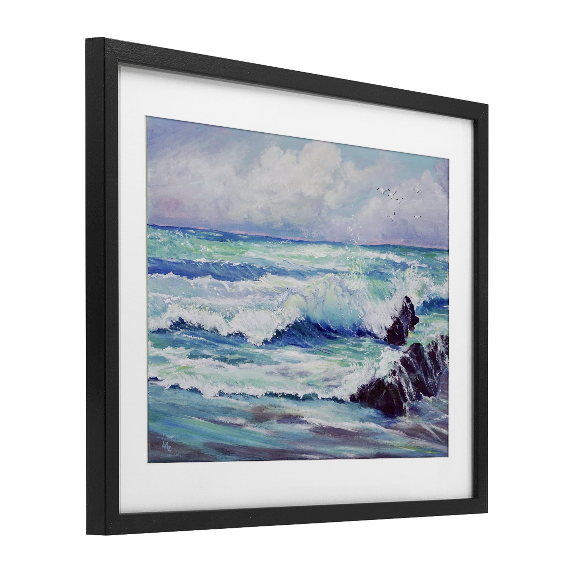 Stupell Industries Down By The Sea Black Framed Print Under Glass, design by Lee Ann Zirbes