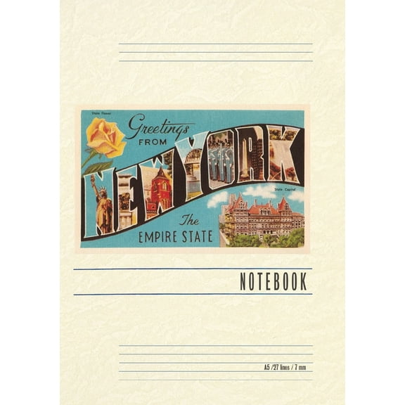 Vintage Lined Notebook Greetings from New York, (Paperback)