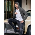 thumbnail image 3 of COOFANDY Men's Long Hooded Cardigan Shawl Collar Lightweight Open Front Drape Cape Overcoat with Pockets, 3 of 10