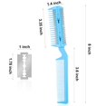 thumbnail image 2 of 3 Pieces Razor Comb with 10 Pieces Razors, Hair Cutter Comb Cutting Scissors, Double Edge Razor, Hair Thinning Comb Slim Haircuts Cutting Tool (White, Pink, Blue, Double Sided), 2 of 5