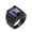 Black-Purple stone, variant on Men's Stainless Steel Vintage Gemstone Ring Engraved Flower Design Silver Plated, Purple Stone Size 9