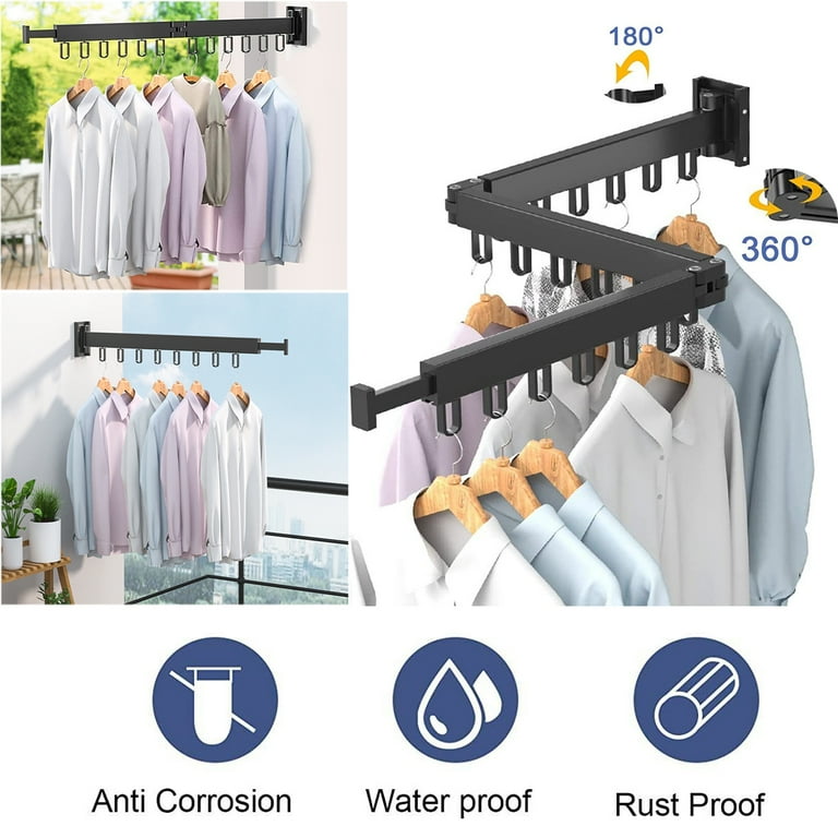 360° Rotating Clothes Drying Rack Laundry Stand Stainless Steel 3