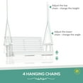 thumbnail image 6 of Patio Furniture Porch Swing with Chains and Cupholders, Wooden Patio Swing Chair,Outdoor Sofa, 6 of 6