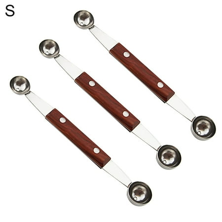 

GYMNASTIKA 3Pcs Stainless Steel Double-end Melon Baller Fruit Spoon Ice Cream Dessert Scoop