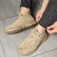 thumbnail image 5 of AUDeals Men's Lace Up Sneakers PU Leather Non Slip Thick Sole Walking Shoes Casual Work Hiking Shoes, 5 of 8