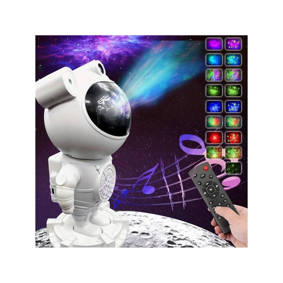 1pc Astronaut Projection Night Light With Music Player Galaxy Moon Star Projector Remote Control Timer Bedroom Game Party Gift Perfect Valentine's Day Gift