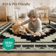 thumbnail image 4 of ODIKA 9'x12' Washable Area Rug Cow Contrasted Print Block Assembly Rectangular Pick Farm Large for Master Suite, California King, Under Bed, Non-Shedding, Easy Care, 4 of 7