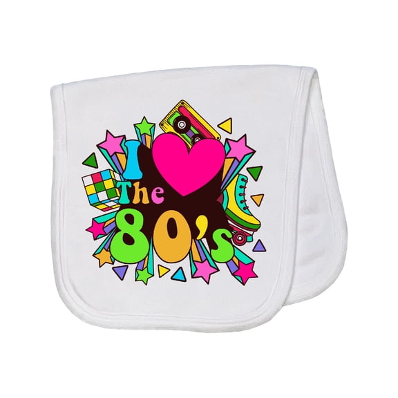 Inktastic I Love the 80's Baby Burp Cloth