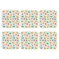 thumbnail image 2 of Fuzoiu Dinosaur Print Leather Coasters Set,Drink Coasters Set of 6,for Tabletop Protection, Durable PVC Coasters,Home Décor and Housewarming Gift,Square, 2 of 7