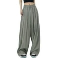 thumbnail image 2 of Lucakuins, pantalones de traje de pierna ancha para mujer, pantalones sueltos casuales elásticos de Color sólido para el trabajo, ropa de calle de oficina Lucakuins  moda, 2 of 9