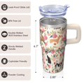 thumbnail image 3 of 20OZ Dog Pattern Durable Tumbler with Handle Stainless Steel Double Wall Cup Unique Birthday Christmas Gifts for Dog Lovers Women Men Maintains Hot and Cold Drink Temperatures, 3 of 6