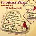 thumbnail image 2 of Red Cardinal Gifts Sympathy Gifts Memorial Gift for Loss of Loved One Sympathy Acrylic Glass Heart Memorial Present Table Centerpieces Remembrance Decor Christmas Condolence, 2 of 7