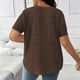 thumbnail image 3 of Camisetas de Verano de Manga Corta de las Mujeres Tira de Color Sólido Grande de Punto de Cuello Redondo, Poliéster Ligero para Uso Diario Y de Ocio Casual, 3 of 7