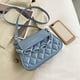 thumbnail image 5 of Bolso de hombro de cuero con entramado retro Bolsos de cadena de color puro para mujer (Azul) Likrtyny Para estrenar, 5 of 9