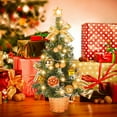 thumbnail image 3 of 18" Christmas Table Decorations Lighted Mini Tree, DIY Artificial Small Christmas Tree with Pine and Star, Perfect for Desktop Table Home Kitchen Dinning Hall Holiday, 3 of 6
