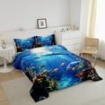 thumbnail image 3 of Erosebridal Sealife Turtle Shark Bedding Twin Comforter Set,Underwater World Down Comforter,Marine Animal Bedroom Decor,Reversible,Lightweight,2 Piece, 3 of 7