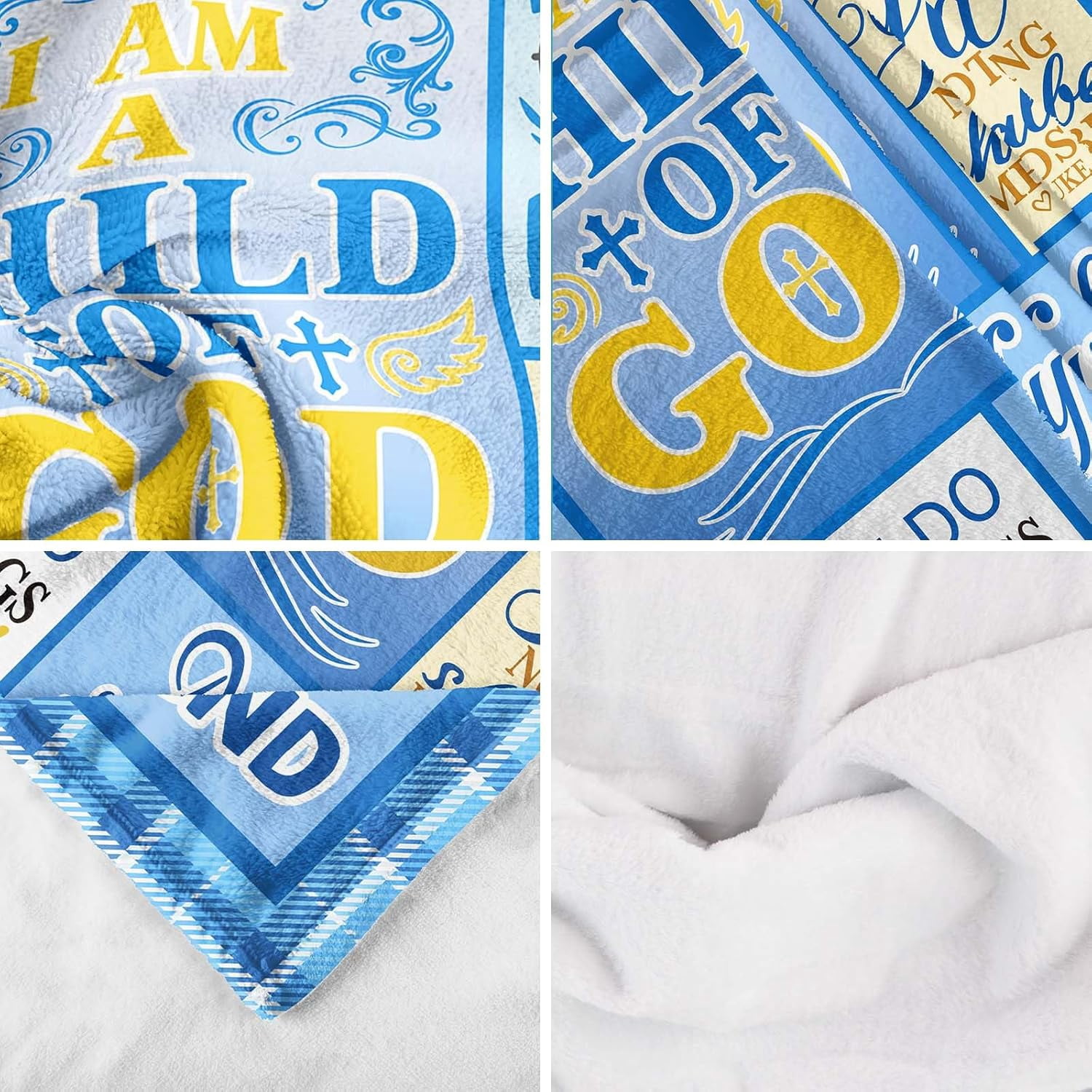 Christian Gifts for Men, I Am a Child of God Blankets 60"x50", Christmas Inspirational Catholic Religious Gift, Baptism Confirmation Gifts for Boys