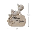 thumbnail image 5 of Northlight Boy Sitting on Rock Welcome to My Garden Patio Garden Plaque - 7.25", 5 of 9